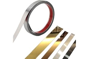 WZERHO Moulures décoratives autocollantes en acier inoxydable (argenté, largeur 2 cm - 8 m)