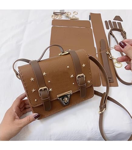 WADORN Kit per Realizzare Borse Fai-Da-Te, Set di Borse A Tracolla In Pelle PU Borsa A Tracolla Cucita A Mano Set Completo di Materiali Borsa Tote Fatta A Mano Tutti I Materiali