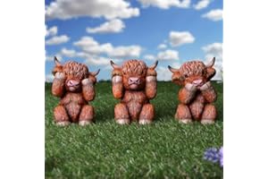 Kilts Wi Hae Three Wise Highland Cows Coos - Hear No, Speak No, See No Evil Figurines