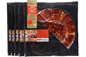 Iberisk Skinka Bellota Handskuren 50% Iberian Breed 500 g (5 platos) — +36 Månaders Lagring — Hycer Certifierad — Guijuelo Spanien — aBeiou