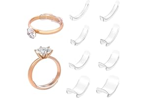 ISSIMOBER 8 unidades de anillo transparente reductor, ajuste de tamaño de anillo invisible para anillos sueltos, reductor de anillo invisible, ajuste de tamaño de anillo adecuado para mujeres y hombres para el