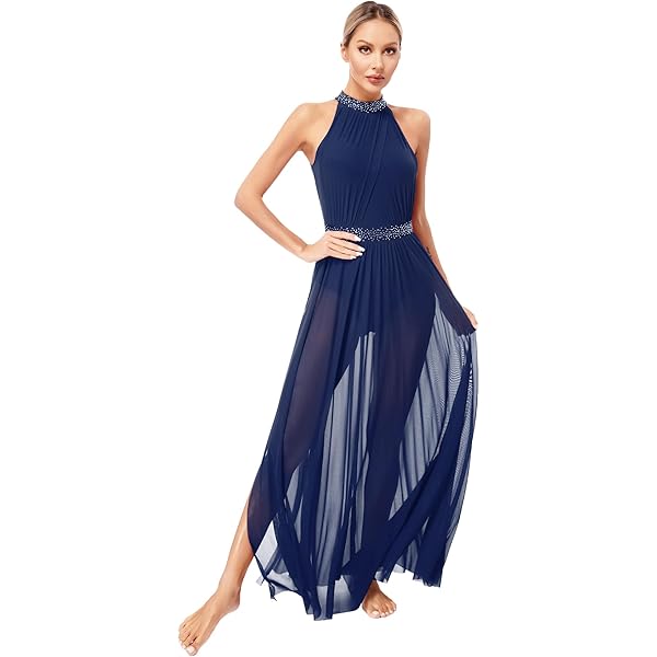 Vestito Da Ballo Donna Con Strass - Per Balletto, Salsa E Latino, In Poliestere Ed Elastan - Foto 4