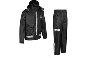 ASPIDEX STORM Kit Pluie Scooter Moto Imperméable Noir Veste Pantalon