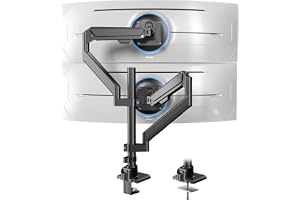 Dubbel monitorarm för 17-40 tum, gasfjäder, full rörelse | Ergonomisk design, exakt inriktning, stabil & robust, utrymmesbesparande, 12 kg per arm, VESA 75/100