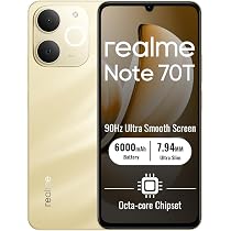 realme Note 70T Smartphone 4G 4+256Go, 6.75 Pouces d'écran, Beach