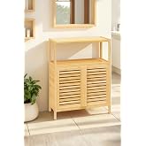 Digithome Bambu &Ccedil;ift Kapaklı 2 Raflı Banyo D&uuml;zenleyici Organizer Yatay Dolap DB-0038
