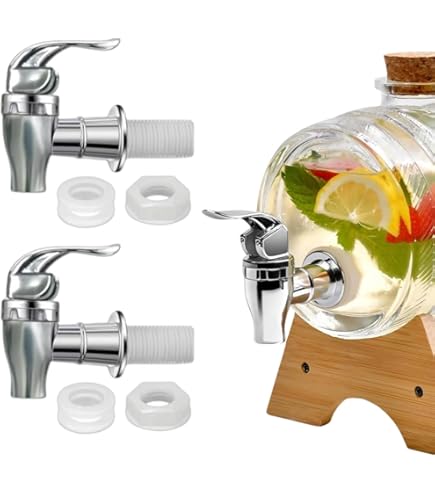 Beccucci Ricambio Per Dispenser Bevande - 4 Pezzi Argento, Stile A Pressione, Plastica Senza BPA - Foto 9