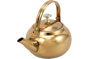 YARNOW - Bollitore da tè a fischio, in acciaio inox, teiera, bollitore per acqua calda, bollitore con manico per piano cottura a gas