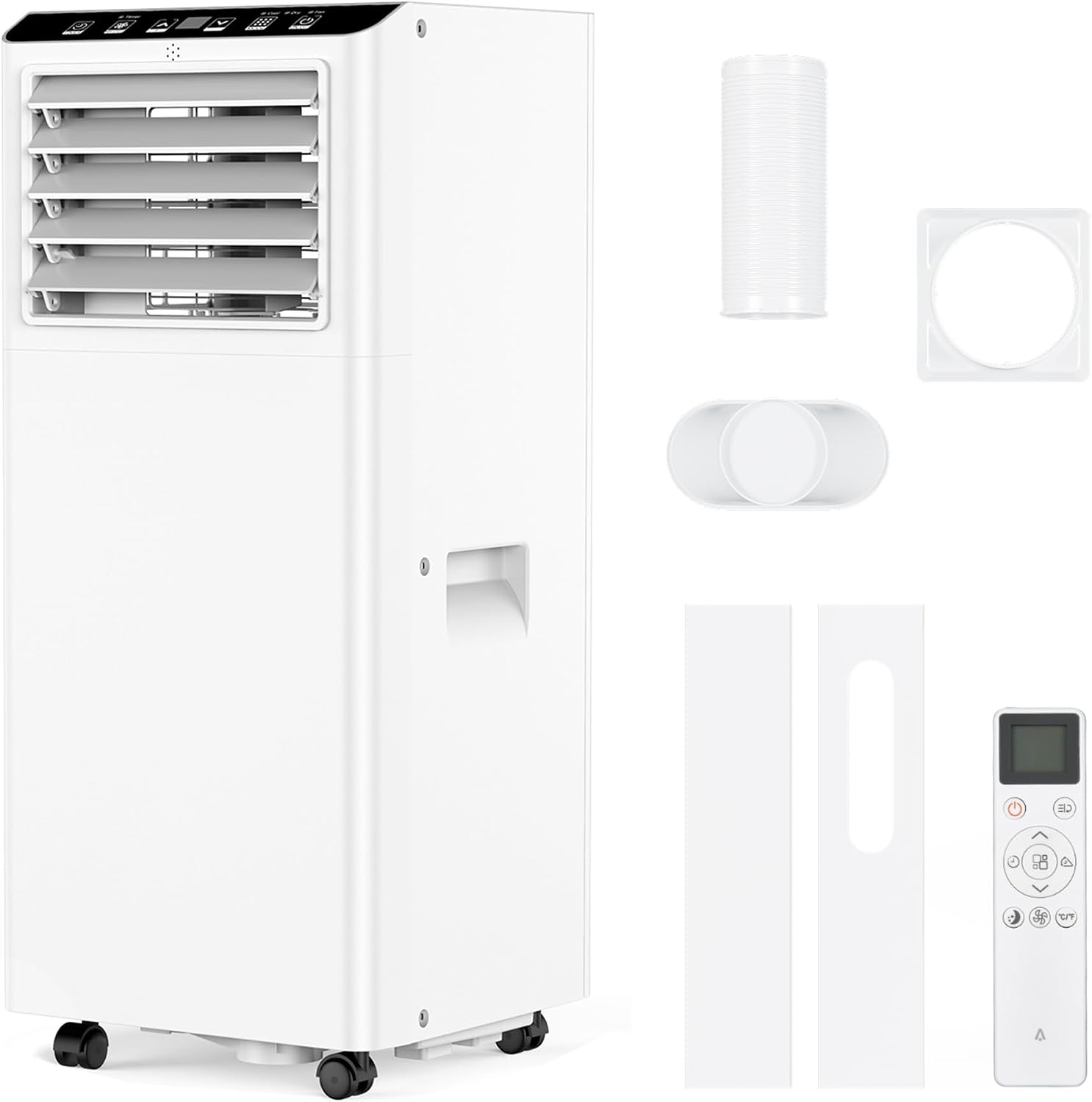 Aire acondicionado portátil 9000 BTU 2,6 kW(con mando a distancia), bajo consumo energético, pantalla LED, 4 modos, 2 velocidades de ventilador, 25 m², temporizador de 24 horas