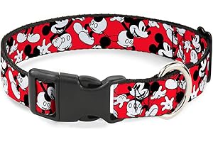 BUCKLE-DOWN Buckle Down Mickey ratón Plantea Scattered Rojo/Negro/Blanco plástico Clip Collar