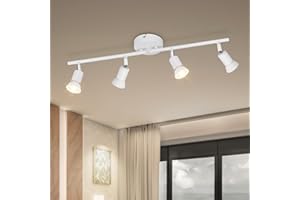 Dehobo Lampa sufitowa LED GU10 4 reflektory LED - nowoczesne oświetlenie sufitowe Orientabl białe do przedpokoju, salonu, jadalni, kuchni, bez żarówki