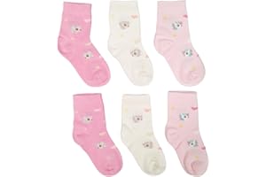 LITTLE TEAM BABY AND KID Baby Kids Girls Seamless Socks Cotton Rich Soft Colourful Durable Comfort Newborn Toddler & Kids School Ankle Socks Size 0-10 Years (6 Pairs)