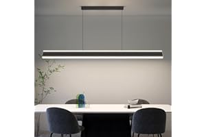 Mikeru 120cm Dimmerabile Moderna Lampada, Sospensione Lampadario Luce 10% -100% Luminosità Regolabile Con Telecomando Lampada a Isola Della Cucina 3000K/4500K/6000K per Sala Da Pranzo