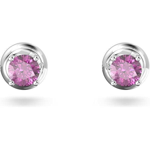 Swarovski Orecchini A Lobo Con Pietra Portafortuna Luglio Taglio Rotondo - Rosso Rubino - Placcato Rodio - 5615515, Misura Unica, Placcato Al Rodio, Cristallo - Foto 8