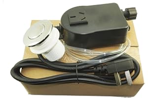 AUXPHOME Kit de interruptor de aire para encimera de fregadero, parte de eliminación de basura, interruptor adaptador integrado, botón de encendido/apagado autobloqueado – para bañera de hidromasaje
