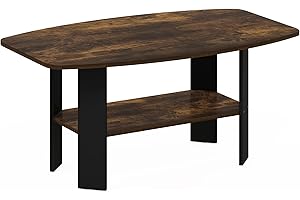 Furinno Stolik kawowy o prostym wzornictwie, stolik pomocniczy, sosna bursztynowa/czarny, 54,9 (gł.) x 90,2 (szer.) x 39,9 (wys.) cm (11179APBK)