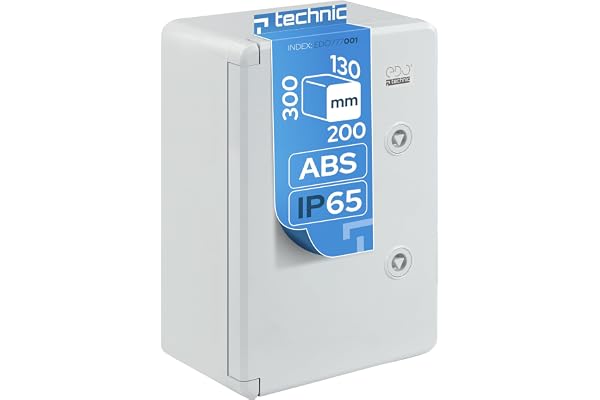 EDO Vattentät Elskåp IP65 200x300x130 mm Grå - Slagtålig ABS | Fördelningsbox med Galvaniserad Monteringsplatta - Väggfördelningsskåp -Elcentral för Inomhus/Utomhus