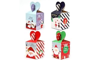 PVEATH Scatole Regalo di Natale,24 pezzi Decorativi per bomboniere di carta natalizia Confezione regalo elemento natalizio per Natale Bomboniere Bomboniere Decorazioni Forniture (Style-2)