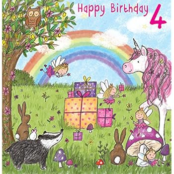 Einhorn 4. Geburtstag T-Shirt Für Mädchen | "Ich Bin 4" Motiv Mit Einhorn & Pferd | Perfektes Geschenk Zum 4. Kindergeburtstag