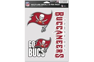 WINCRAFT NFL Tampa Bay Buccaneers Decal Multi Use Fan 3 Pack, colori della squadra, taglia unica