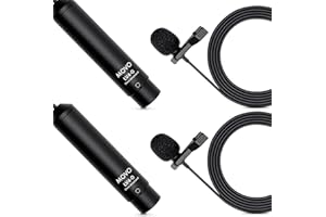 Movo LV4-O2 XLR Phantom Power Lavalier mikrofon wielokrukcyjny, z klipsami do klapy i przednią szybą (2 sztuki)