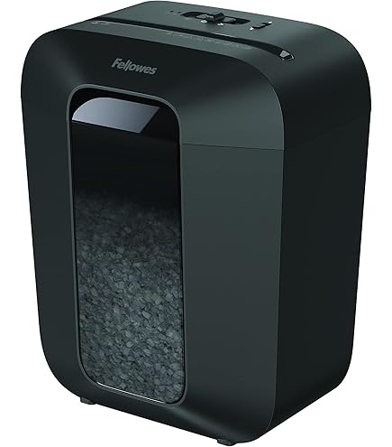 Fellowes Papierversnipperaar 8 vel (P4), papiervernietiger voor thuis en thuiskantoor, Powershred FS-8C, papiervernietiger met 15 liter afvalbak, verwerkt creditcards, nietjes, zwart
