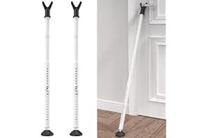 INFLATION Door Security Bar & Sliding Patio Door Security Bar, Sliding Door Lock for Patio Door, Sliding Door, Window, Apartment, Home, Hotel Room, Removable Security Jammer Bar, Frosted White（2 Pack）