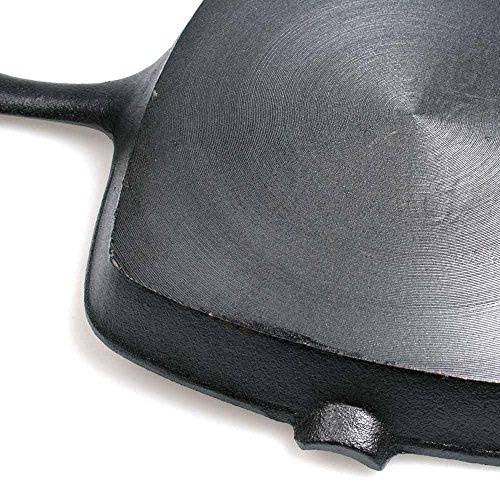 Big BBQ Grill- und Steakpfanne aus Gusseisen 22,5 cm eckig geriffelte Bratfläche - 4