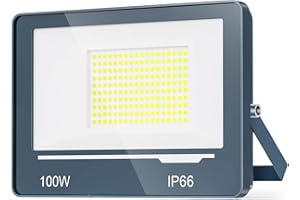 TOPAUBUB LED Outdoor Spotlight 100 W 10000 LM 1 Piece Super Bright LED Floodlight Outdoor 6500 K Cool White Floodlight IP66 Waterproof Outdoor Spotlight Yard Lighting for Garden