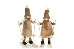 ‎COM-FOUR com-four® Premium Weihnachts-Figur für die Weihnachtsdeko, Skifahrer-Figuren als winterlicher Dekoartikel, Raumschmuck oder Geschenk (02 Stück - Skifahrer)