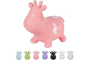 Hoppimals Tootiny Animal Sauteur Gonflable Vache, Animal Sauteur, Jouet Sauteur Gonflable - Développe la motricité - A partir de 12 Mois - avec Pompe à air Incluse