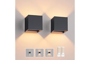 ‎KLIGHTEN Klighten 2 Stücke LED Wandleuchte mit Austauschbarer G9 LED Lampe Warmweiß 3000K, Aluminium LED Wandlampe Innen/Aussen Einstellbar Abstrahlwinkel aussenbeleuchtung für Wohnzimmer Garten, Anthrazit