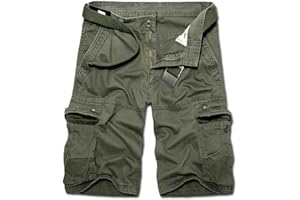 AKARMY Men's Lightweight Cargo Shorts Utility Work Short Outdoor Cotton Twill Shorts with 8 Pockets
