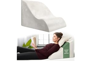 ‎WELL B4 Lesekissen für Bett und Sofa, Bequemes Rückenkissen mit Memory Foam, Reflux Kissen verwendbar als Keilkissen Bett, Bettkissen Rückenlehne oder Kopfende, Gemütlicher Bettkeil als angenehme Rückenstütze