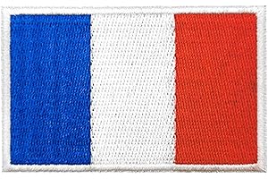 TSUWNO Patch Militaire Français - Écusson 100% France - Idéal pour Sacs à Dos - Dimensions 80 x 50 mm (Drapeau) - Patchs Tricolores de Qualité Militaire.