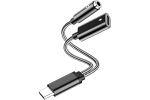 Jaimela Adattatore USB Tipo C a Jack 3.5 mm, 2 in 1 Adattatore Audio DAC Aux PD Ricarica Rapida per Cuffie per Galaxy S22/ S21/ S20, Note 20/10, OnePlus 10/9/8 Pro/8T/7T, Pixel 6/5/4/3