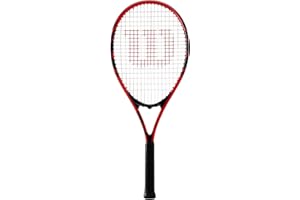 Wilson Raquette de Tennis, Federer, Unisexe, pour Joueurs Débutants à Intermédiaires, Taille de Manche L1, Rouge/Noir, WRT30480U1