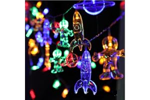 NIWWIN 3 m 20 LED astronaut rymdskepp ljuskedja barnrum LED raket hänge ljusslinga för trädgårdsfest juldekoration bröllop fö