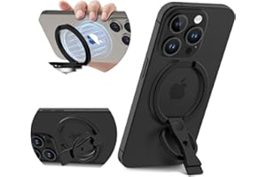Ysnzaq Anneau Téléphone Magnétique pour MagSafe 360° Rotation, Téléphone Portable Anneau de Support pour téléphone avec Béquille Ring Holder pour iPhone 16 Pro Max 14 13 12.SDJ Black