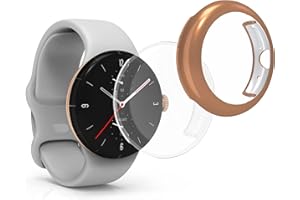 kwmobile Etui kompatybilne z zegarkiem Google Pixel Watch (zestaw 2 szt.) – etui do smartwatcha / tracker fitness – przezroczyste/różowe złoto