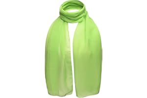 Basic Sense Chiffon Scarf Sheer Soft Plain Neck Wrap for Women Neatly Stitched