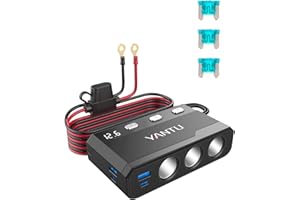 YANTU 270W Car Cigarette Lighter Usb Socket With QC3.0 & PD 150W Usb Charger,Cigarette Lighter Adapter Splitter With 12v Double/Dual Cigarette Lighter Socket/Plug And Outlet Eyelet Terminal/Switches