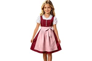 Dirndl Flicka 3–12 år, Oktoberfest kostym, kärlek, traditionell klänning, 2 delar. Barn, Dirndl med förkläde