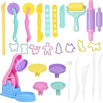 8-teiliges Knetwerkzeug Set Für Kinder – Ausstechformen, Extruder & Modellierwerkzeuge Mit Schere