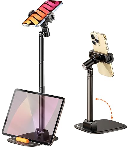 Supporto Da Tavolo Per Cellulare Hosann Century – Regolabile In Altezza Da 22 A 37 Cm, Rotazione 360°, Per IPhone, Galaxy, Huawei E Xiaomi
