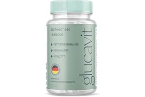 SUPPLEMENTS SANCTUARY Glucavit Metabolic Balance, Veganes Nahrungsergänzungsmittel, 60 Kapseln, Fatburner, Verdauung und Vitalität