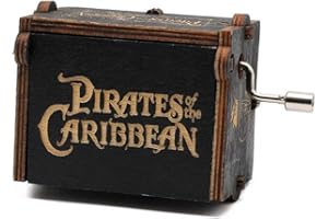 Cuzit Caja musical de madera con manivela de piratas del Caribe, regalo para cumpleaños, Navidad, día de San Valentín