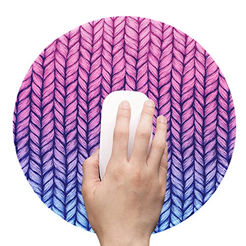 Gaming Mauspad(250 x 250 x 3 mm) ,Lizimandu Silent Designer Runde Round Mousemat /Standard Size mit Anti-Rutsch-Leder-Runde Double Sided Durchmesser 25 cm für alle gängigen Mouse-Typen(Steigungsseil/Gradient Rope) - 2