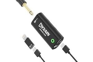 KYXAIN Guitar Audio Interface Pocket Internal Recording Sound Card with Type-C & Lightning for Live Streaming by iPad, iPhone, Android, PC Plug and Laptop Plug & Play