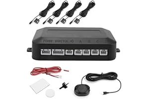 KSTE Sensor de aparcamiento, Aparcamiento sensor de marcha atrás del kit del radar del indicador de aviso de sonido de la sonda del sistema 12V